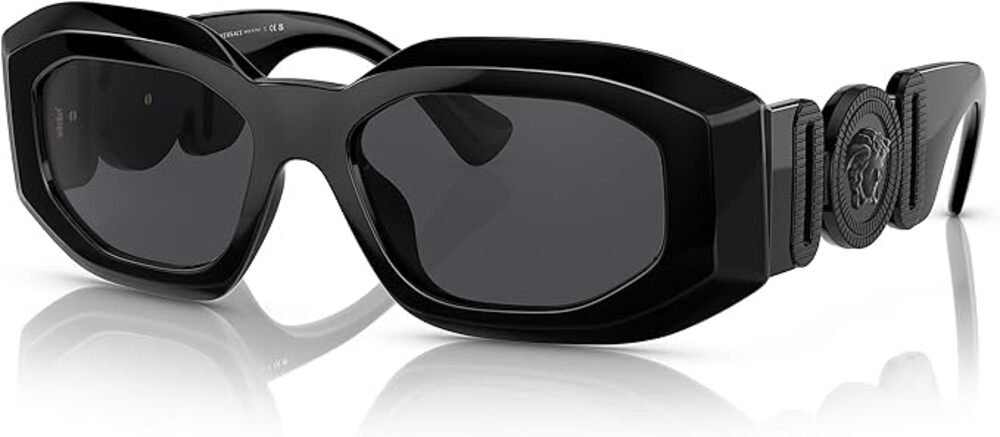 NWT Versace VE4425U Sunglasses Black Rectangle Medusa Head - 53mm